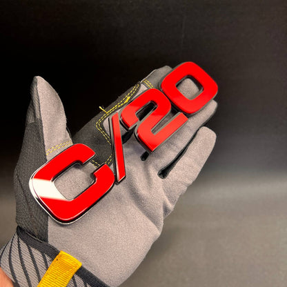 Custom Chevrolet C/20 truck badge with multicolor fender emblem design