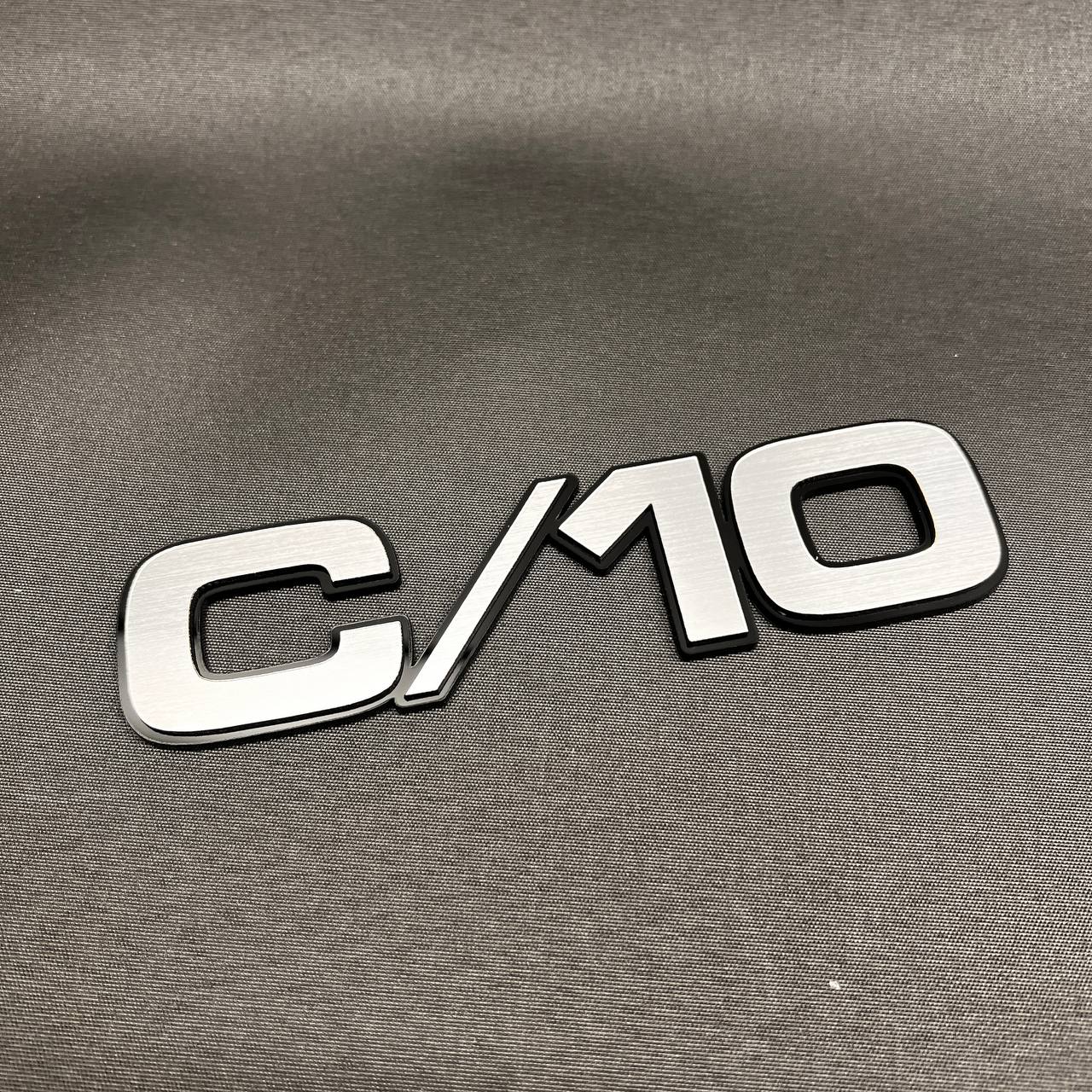Custom C/10 silver billet fender emblem badge for Chevrolet Chevy GMC truck