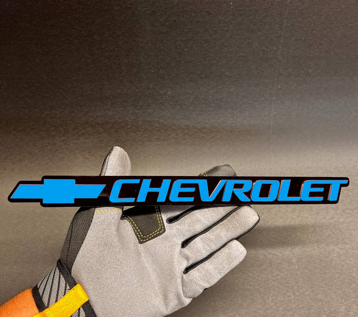 Chevrolet Bowtie custom acrylic tailgate emblem compatible with 1999-2006 Chevy.
