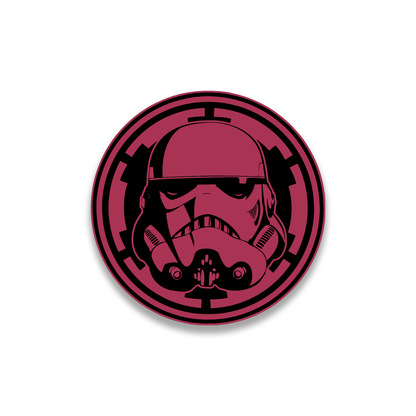 Stormtrooper round fender emblem silver black engraved vehicle badge