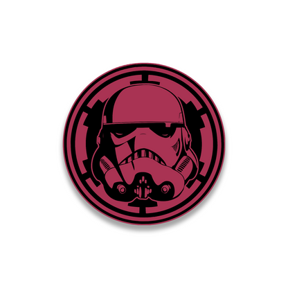 Stormtrooper round fender emblem silver black engraved vehicle badge