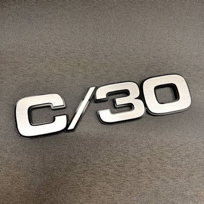 Chevrolet C/30 custom fender emblem badge with silver billet style lettering
