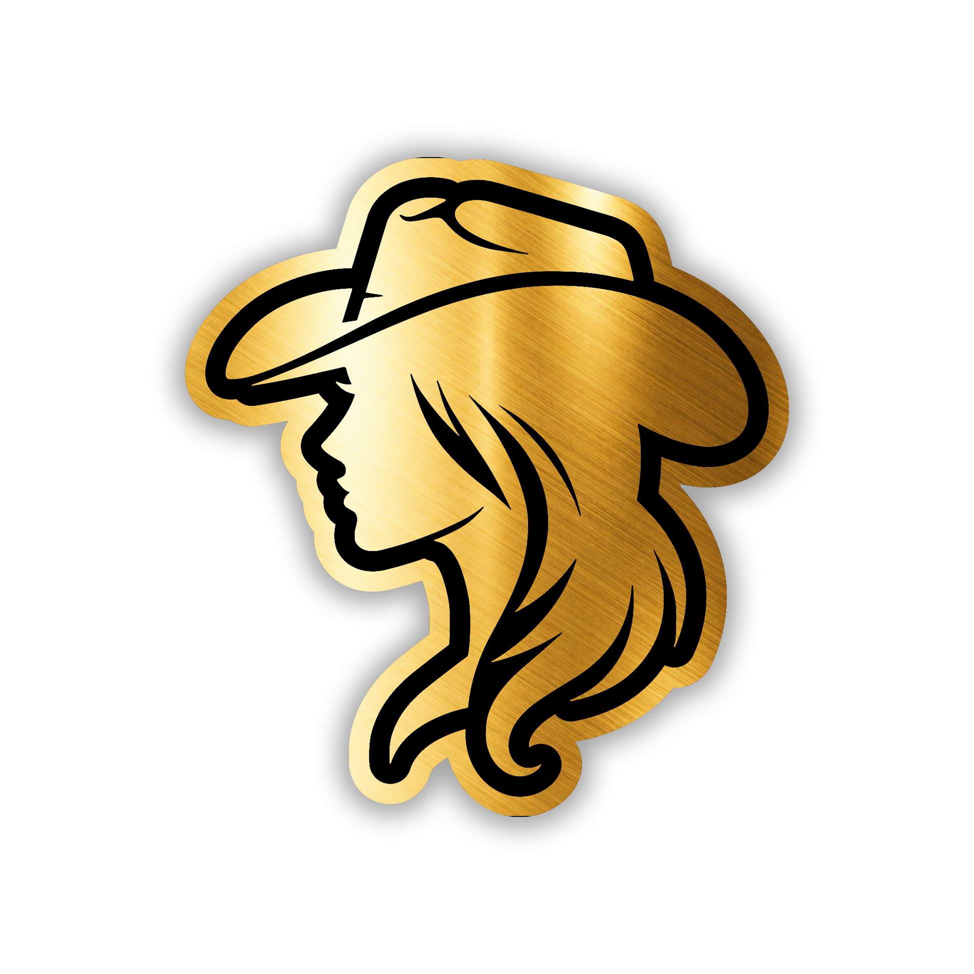 Cow Girl truck badge with western cowgirl silhouette for exterior vehicle decoration