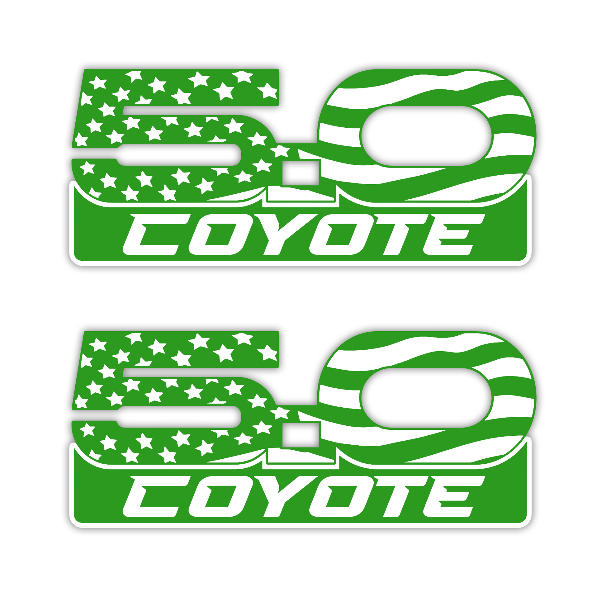 Coyote 5.0 patriotic American flag badge with stars and stripes design