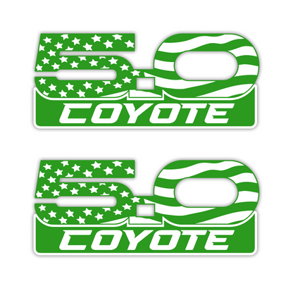 Coyote 5.0 patriotic American flag badge with stars and stripes design