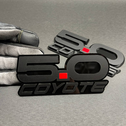 Ford Mustang Coyote 5.0 V8 fender emblem car badge