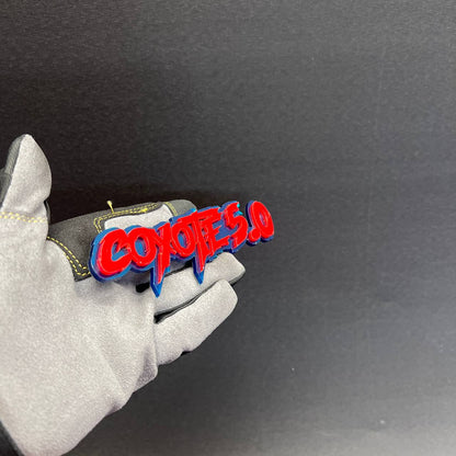 Coyote 5.0 custom auto badge designed for car, truck, and SUV exterior decor