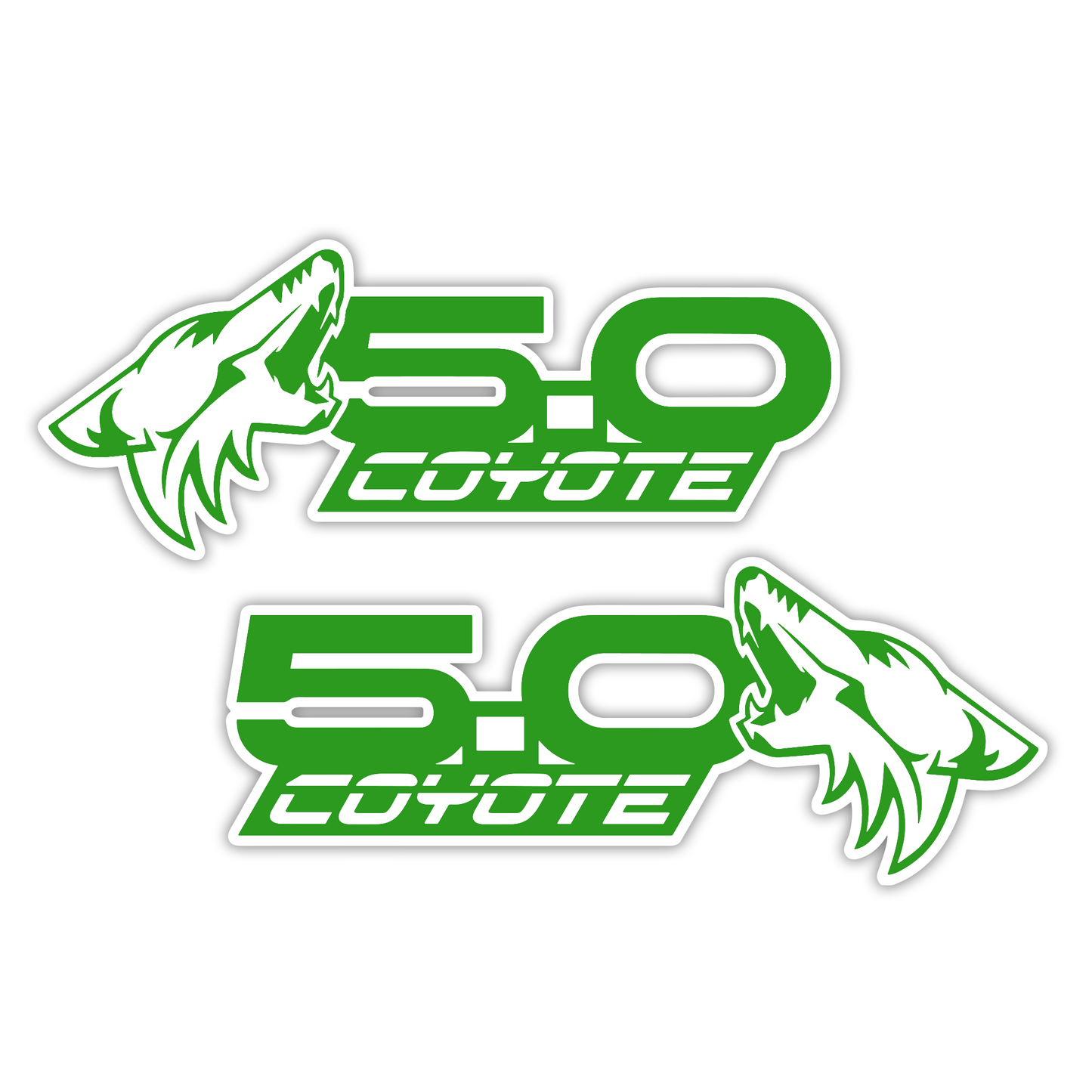 Coyote 5.0 silver and black engraved fender badge for cars and trucks
