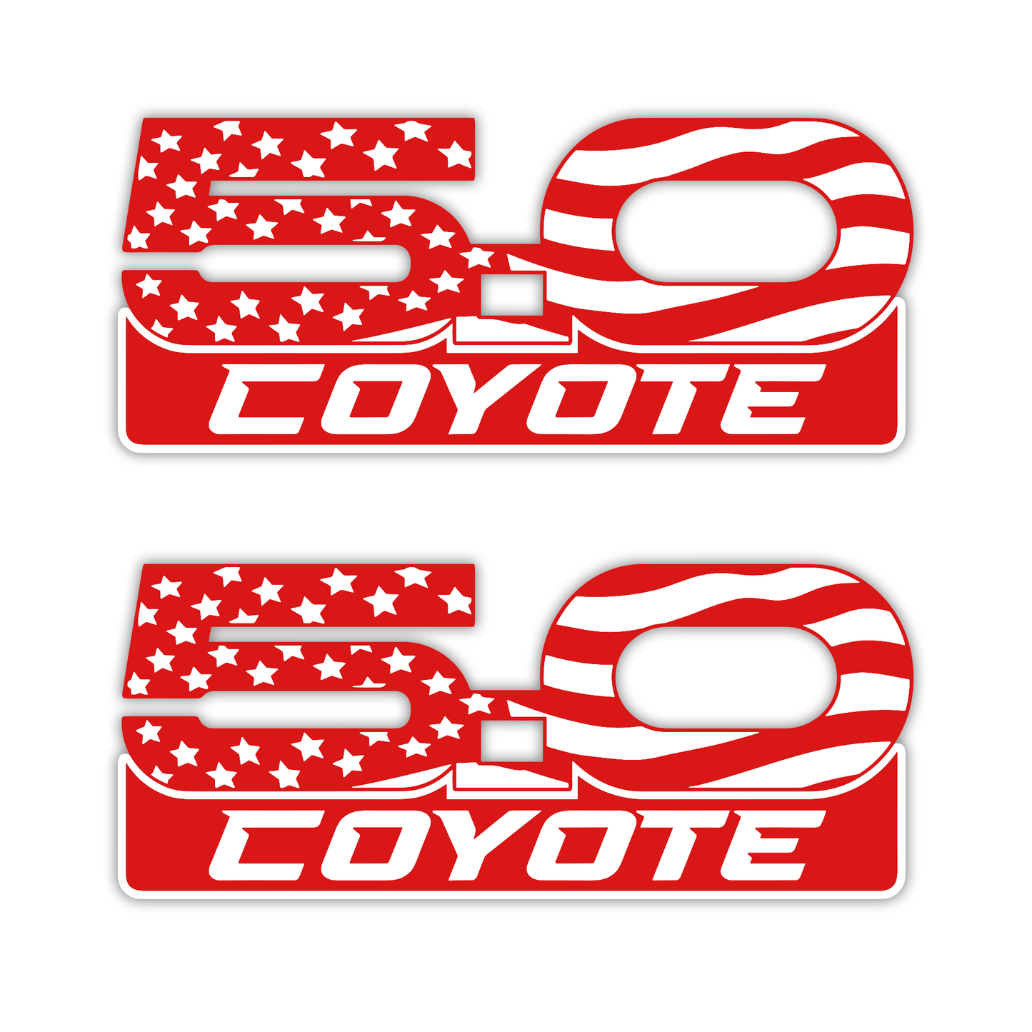 American flag Coyote 5.0 custom engraved badge for automotive exterior