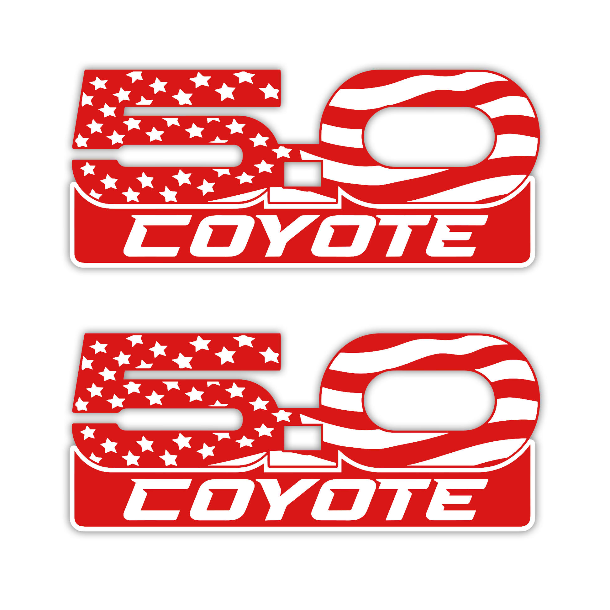 American flag Coyote 5.0 custom engraved badge for automotive exterior