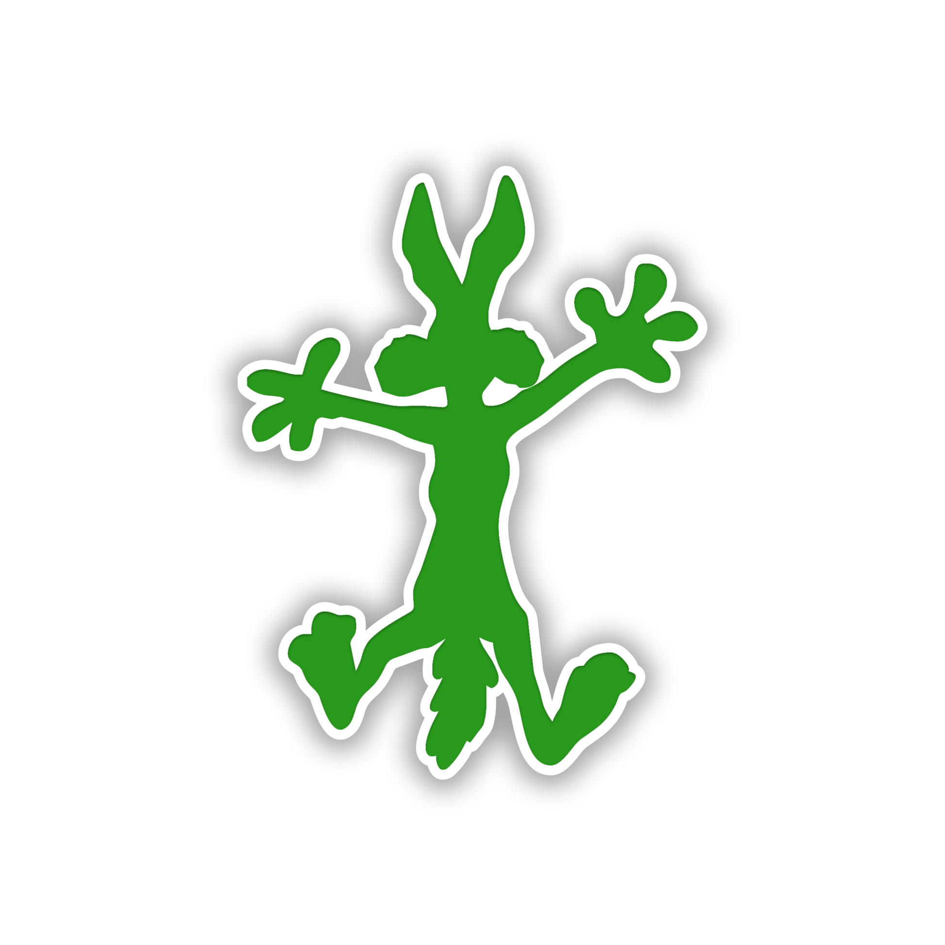 Cartoon Coyote car badge emblem for fender or exterior vehicle styling