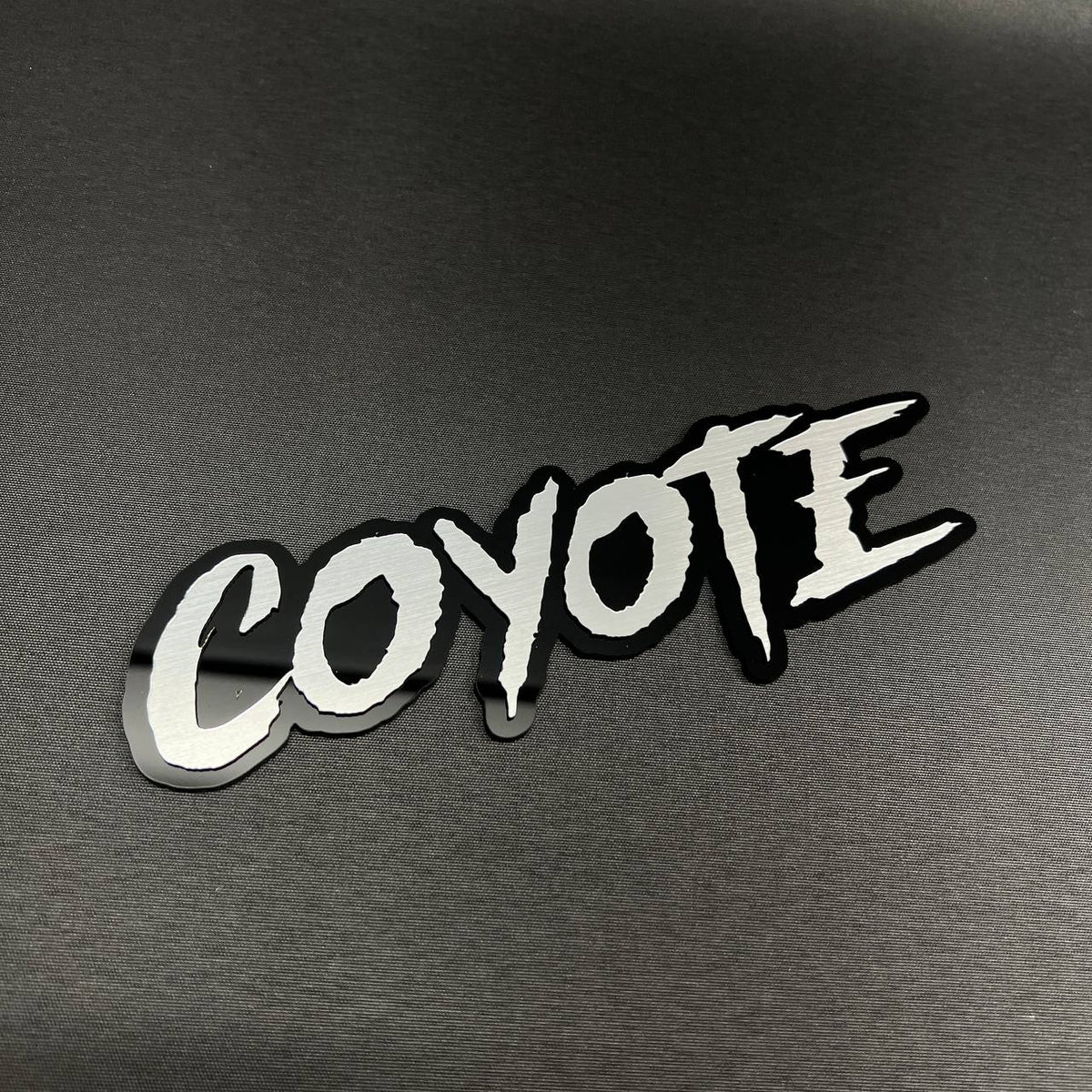 COYOTE exterior car emblem custom text badge for fender or body panel