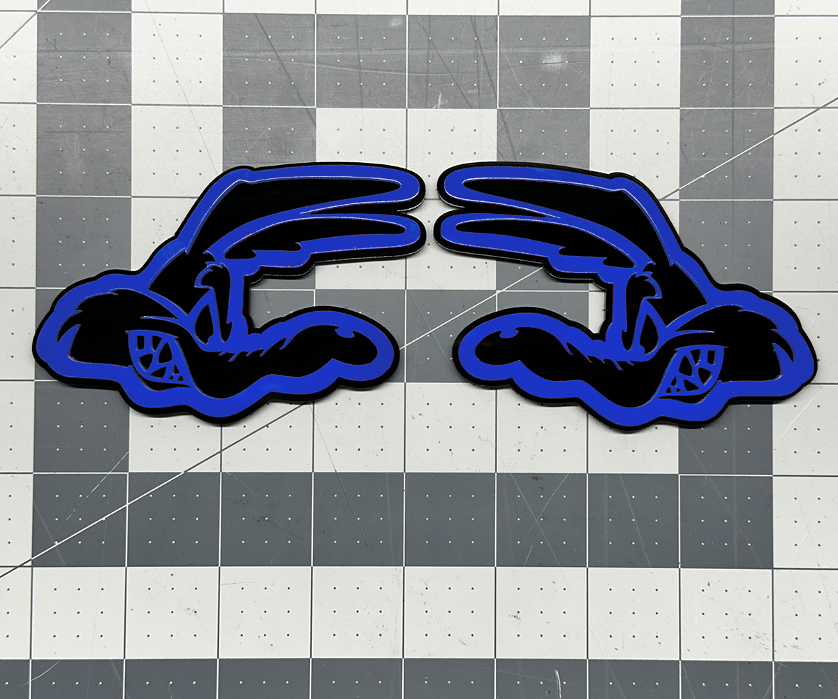 Blue Coyote Head Emblem Badge – Mustang & F150 trim decal