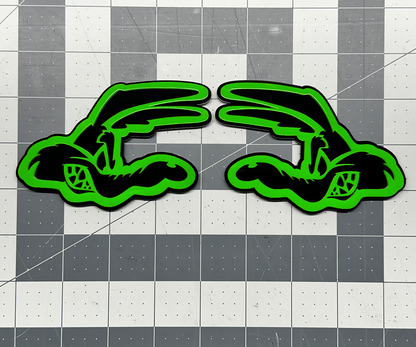 Green Coyote Head Emblem Badge – aggressive custom car emblem