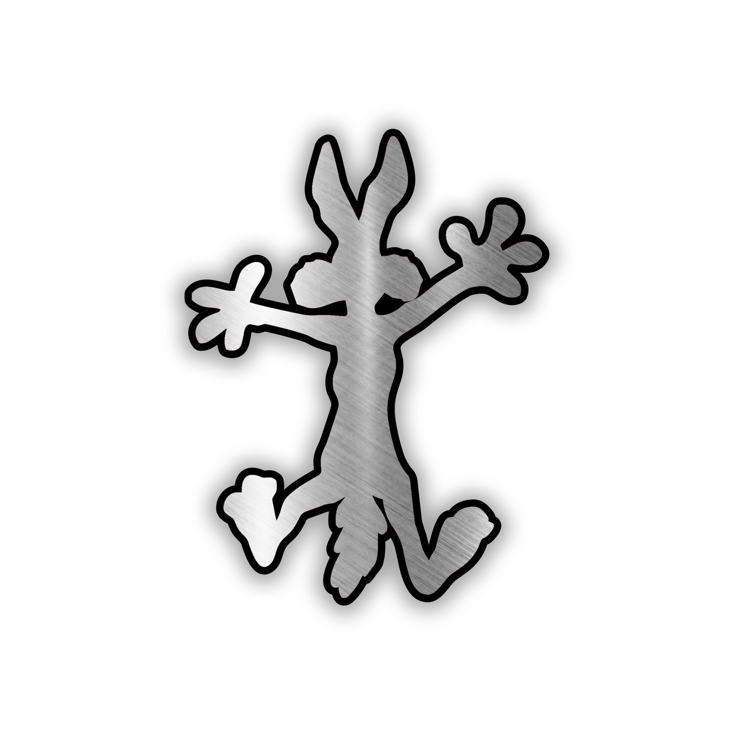 Silver and black Coyote car badge for automotive exterior decoration