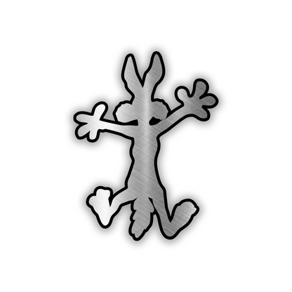 Silver and black Coyote car badge for automotive exterior decoration