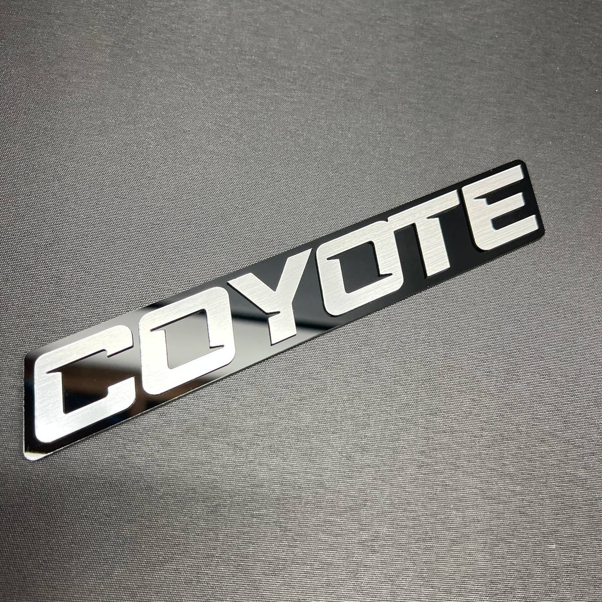 COYOTE RACING red and black car badge fender emblem