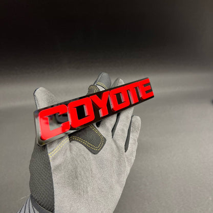 COYOTE RACING text emblem custom exterior car badge