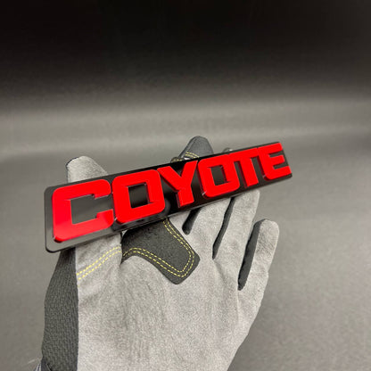 COYOTE RACING text emblem custom exterior car badge