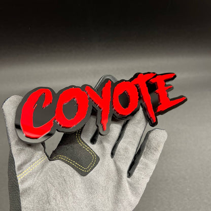 COYOTE red black car fender badge custom exterior vehicle emblem