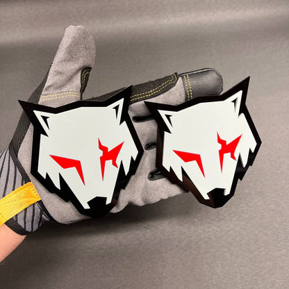 Coyote car emblem with red eyes for Ford Mustang, F-150 and 5.0 Coyote vehicles