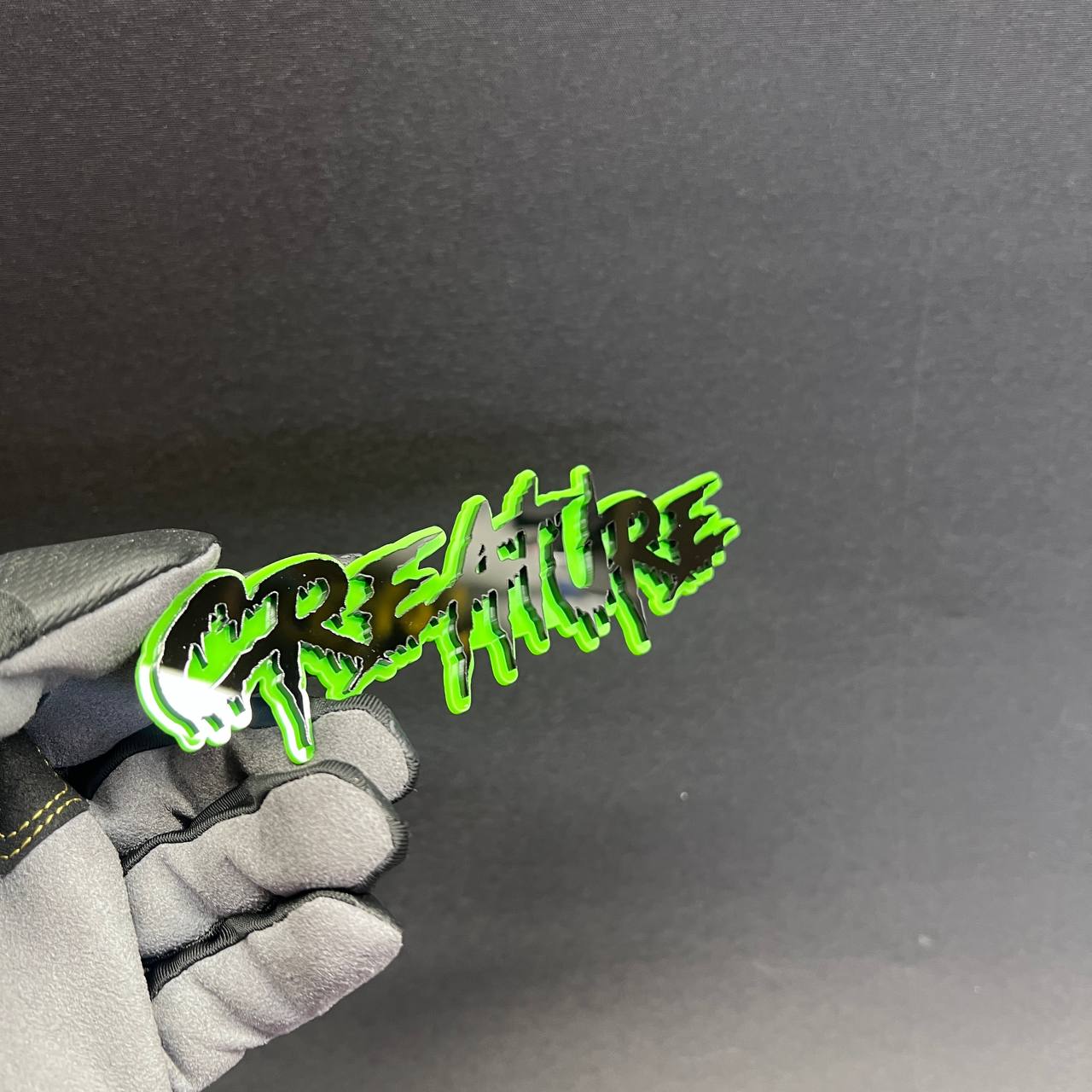 Custom name CREATURE auto emblem made for car exterior styling