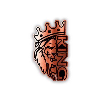 Lion King exterior car badge with bold crown and lion illustration