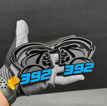 Reaper 392 badge on Jeep Wrangler grille