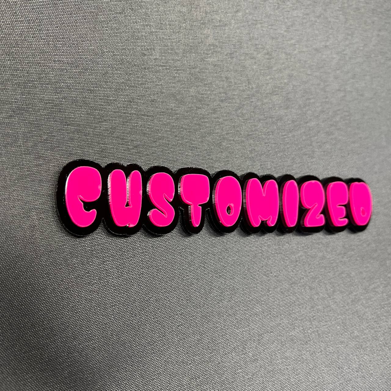 Graffiti style personalized name badge for fender or tailgate