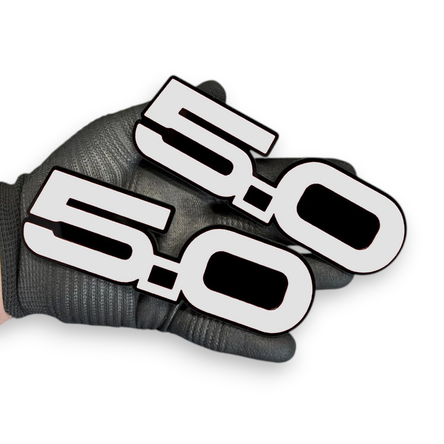 green 5.0 badge installed on ford f250 f350 heavy duty truck