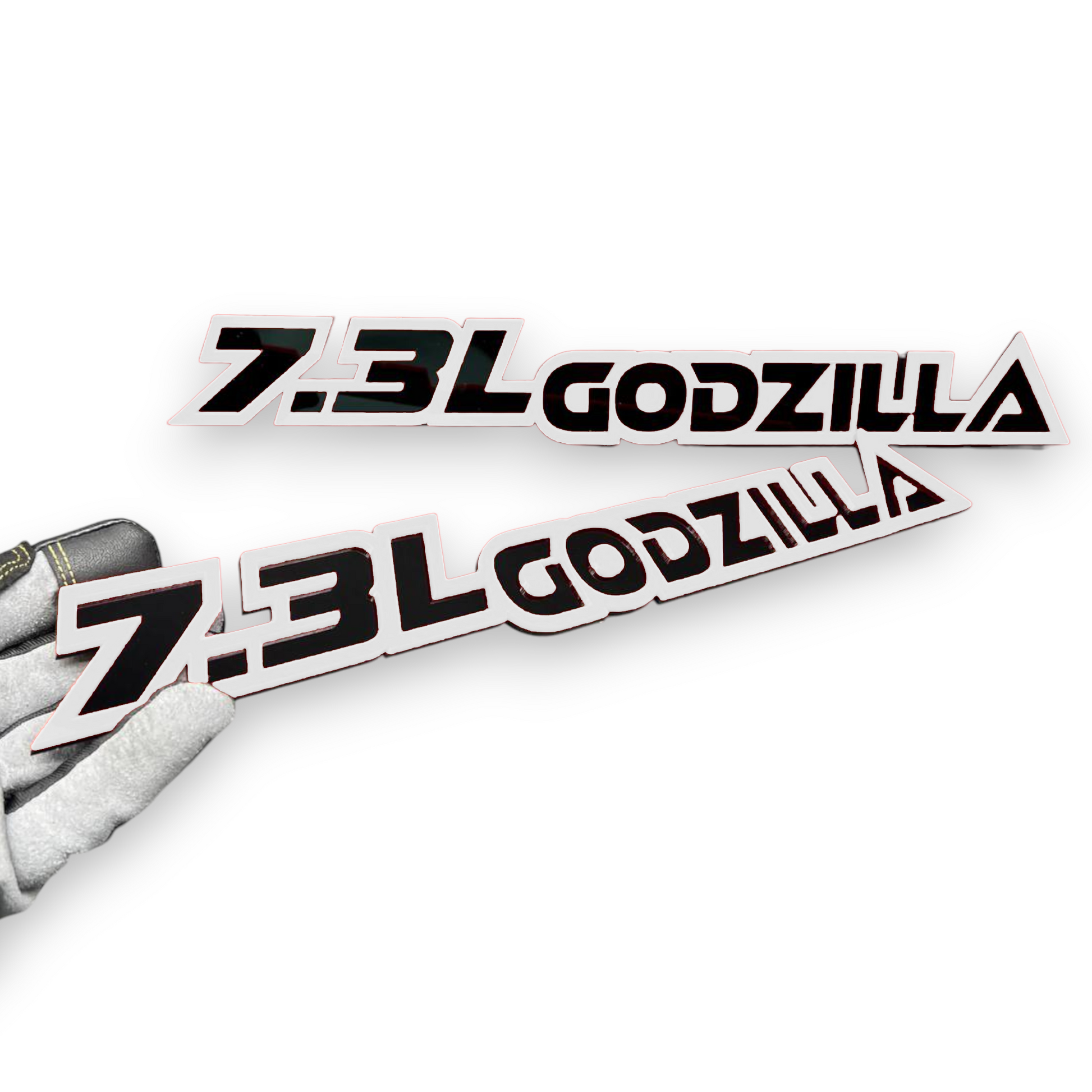 7.3 fender badge with dinosaur design for trucks