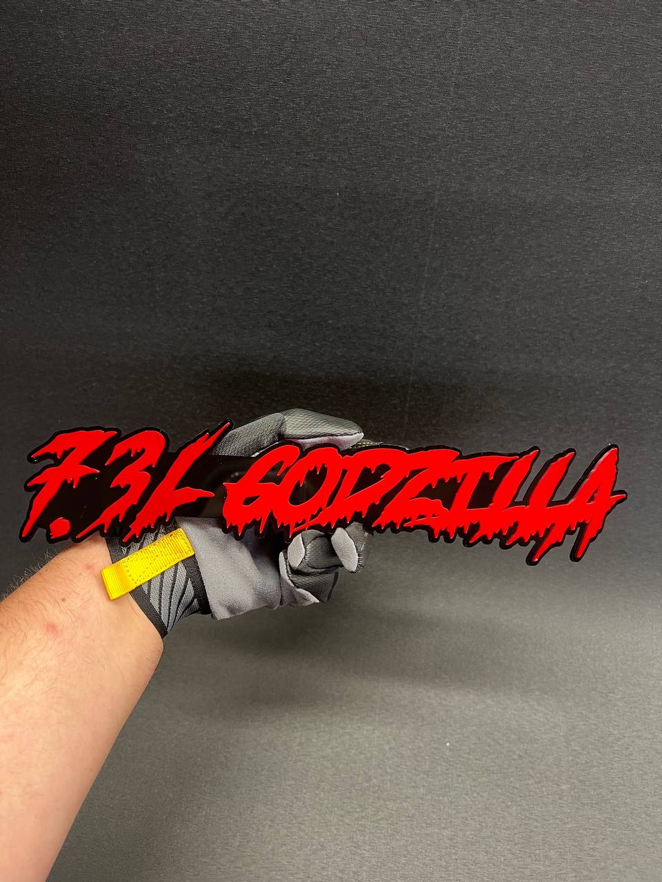 Personalized drip text emblem with layered acrylic construction