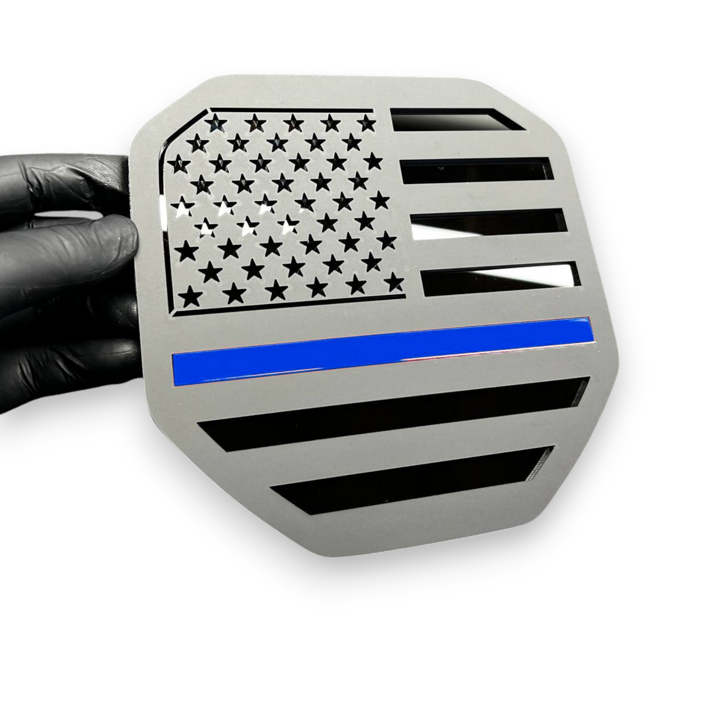 USA flag emblem on Toyota Tundra truck rear tailgate customization