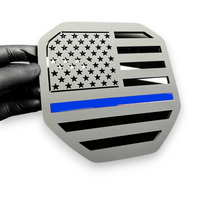 USA flag emblem on Toyota Tundra truck rear tailgate customization