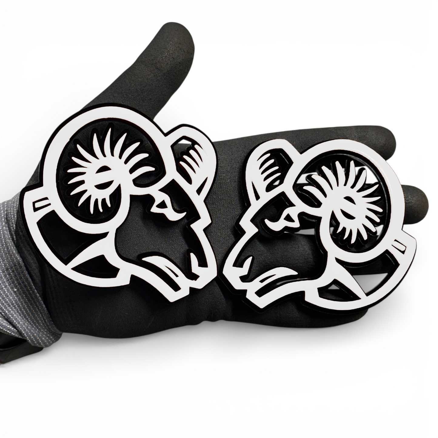 Ram head truck badge acrylic red eye detail for Dodge Ram custom accessory styling