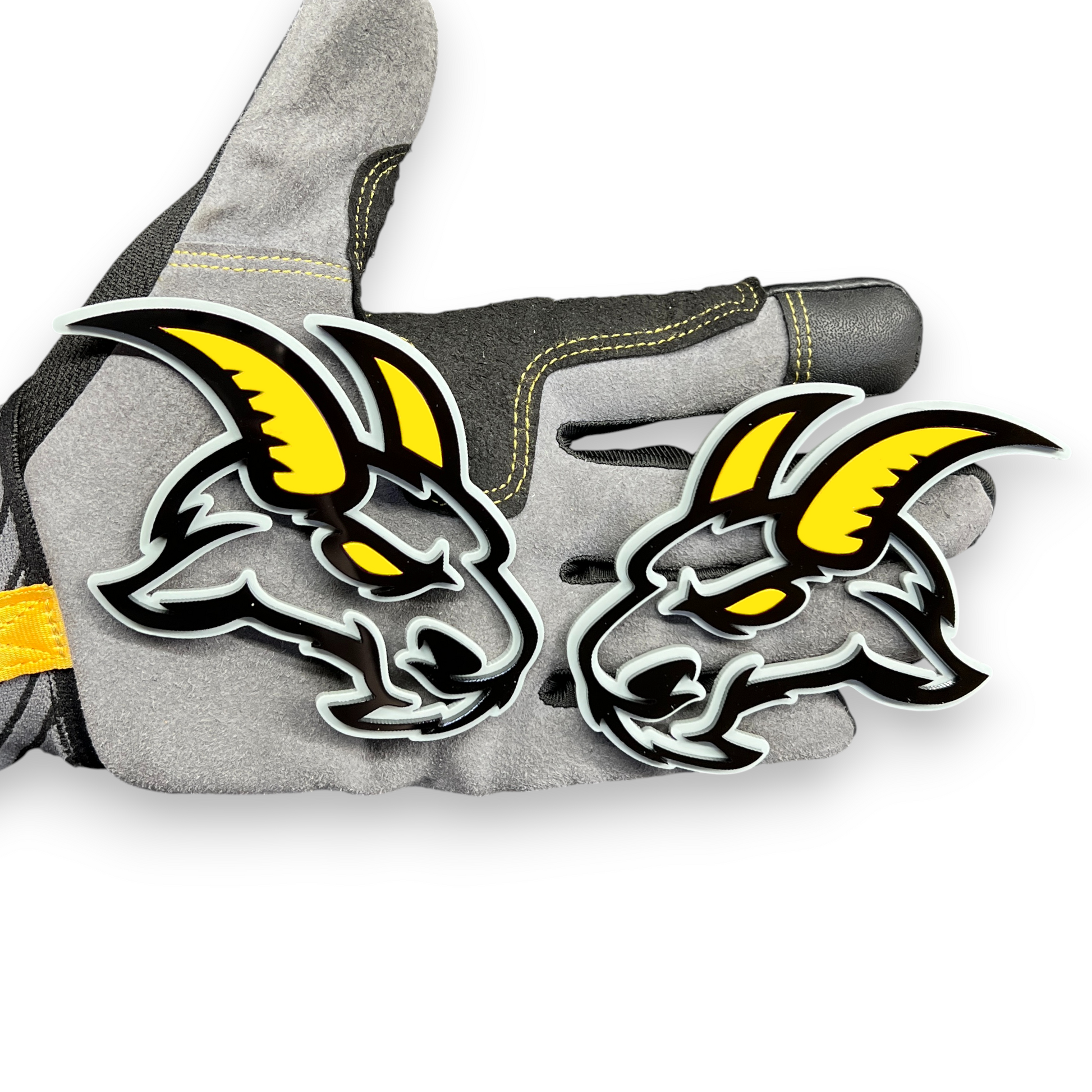 Custom angry Ram badge with red eye for truck fender hood or tailgate emblem placement