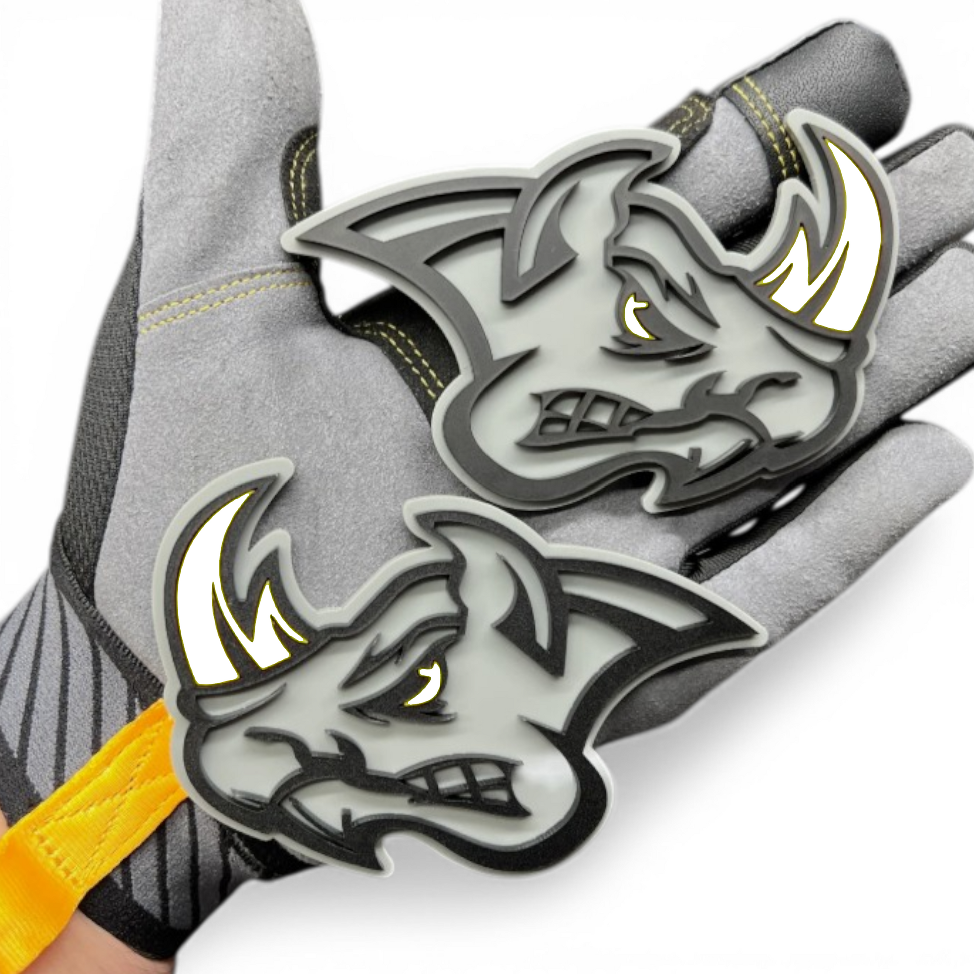 Aggressive Rhino car truck side emblem pair for custom aftermarket exterior styling