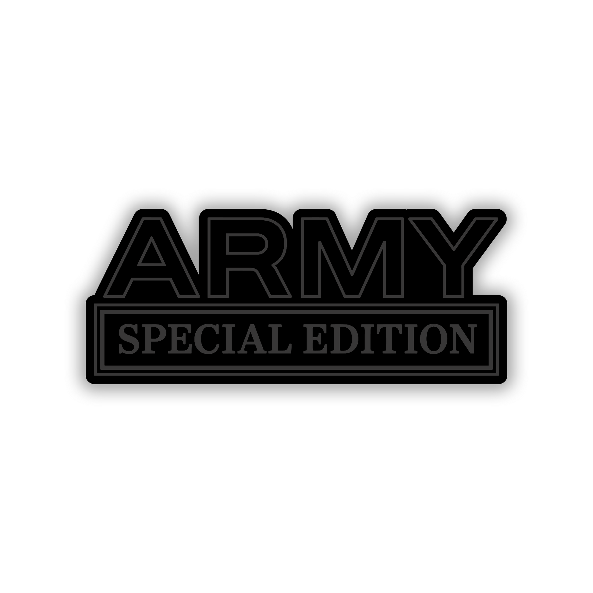 Brushed silver Army Special Edition auto badge for cars and trucks