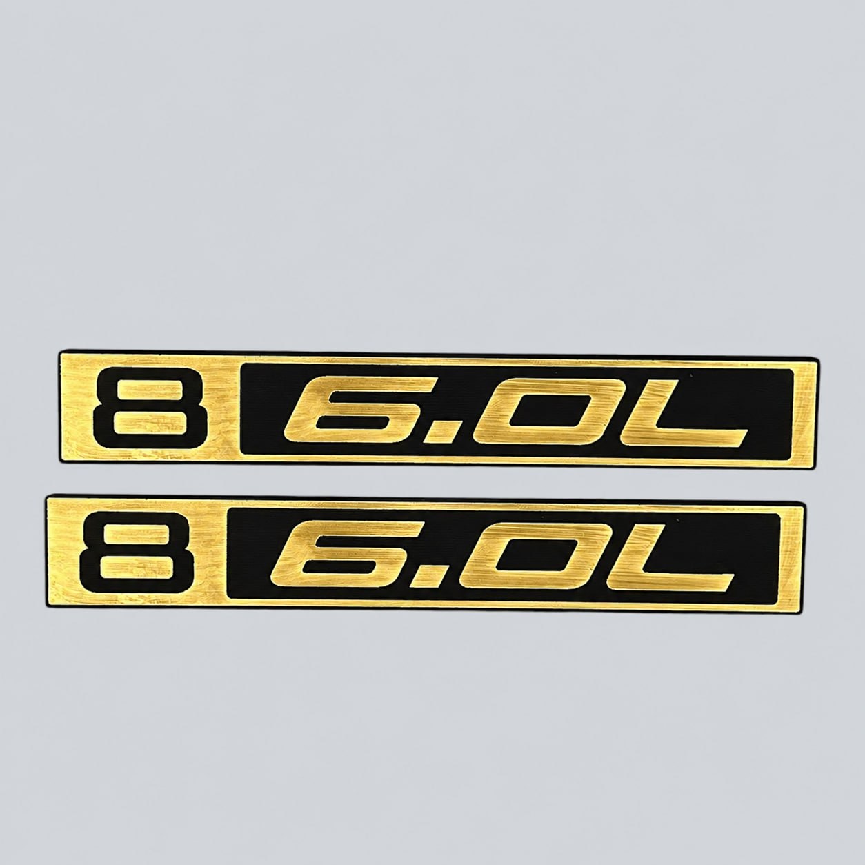 Custom 6.0L front fender emblem for classic 1967-1972 Chevy C10 truck.