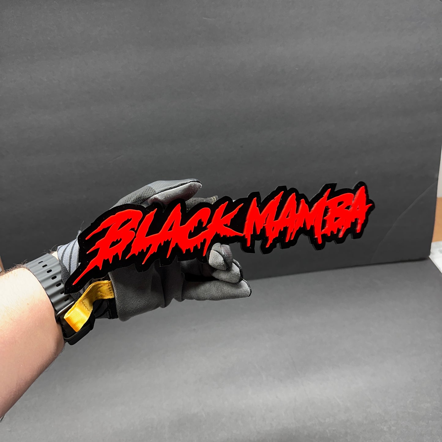 Custom muscle style Black Mamba text badge for Dodge Charger exterior upgrade