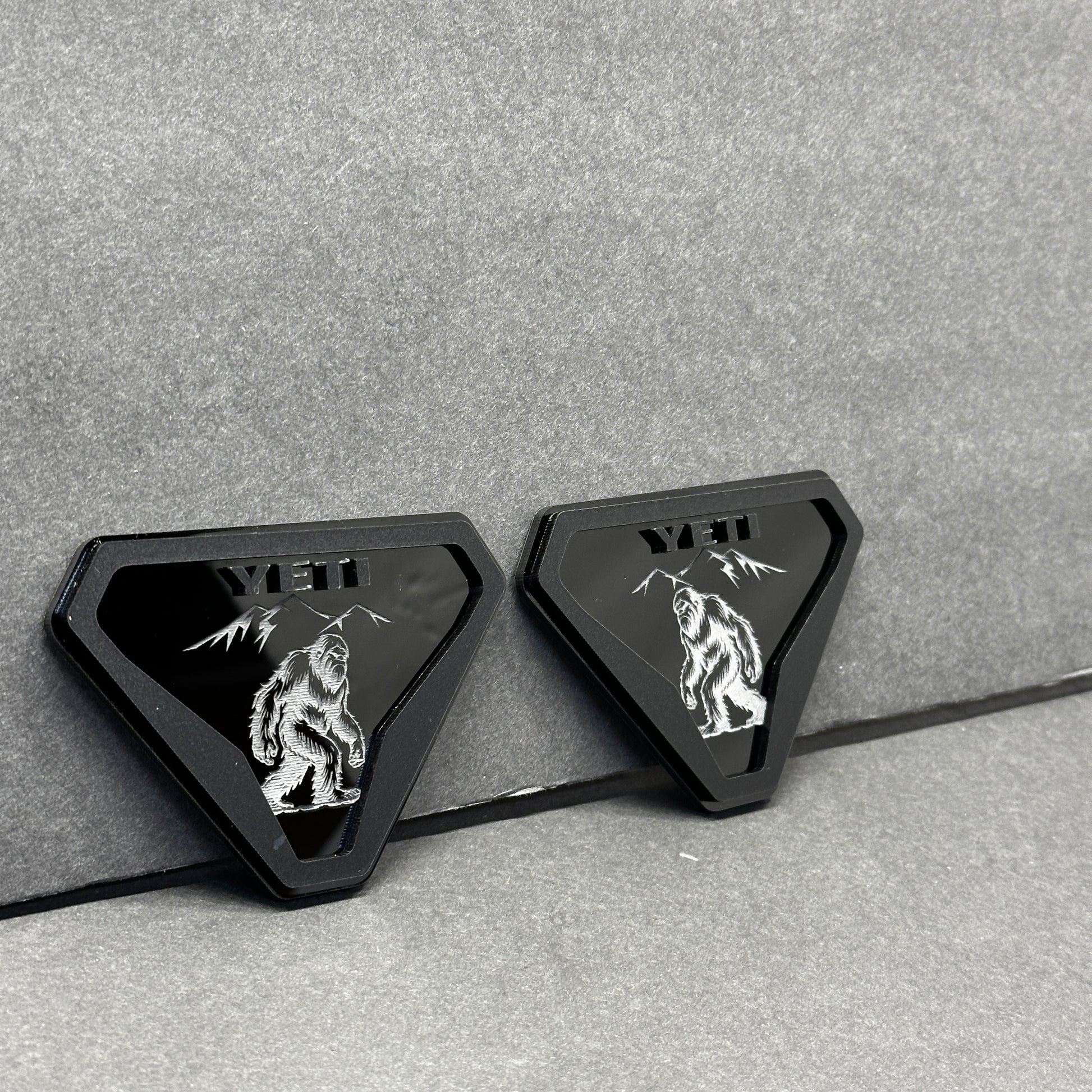 Custom Yeti mountain emblem for Bronco off-road truck badge
