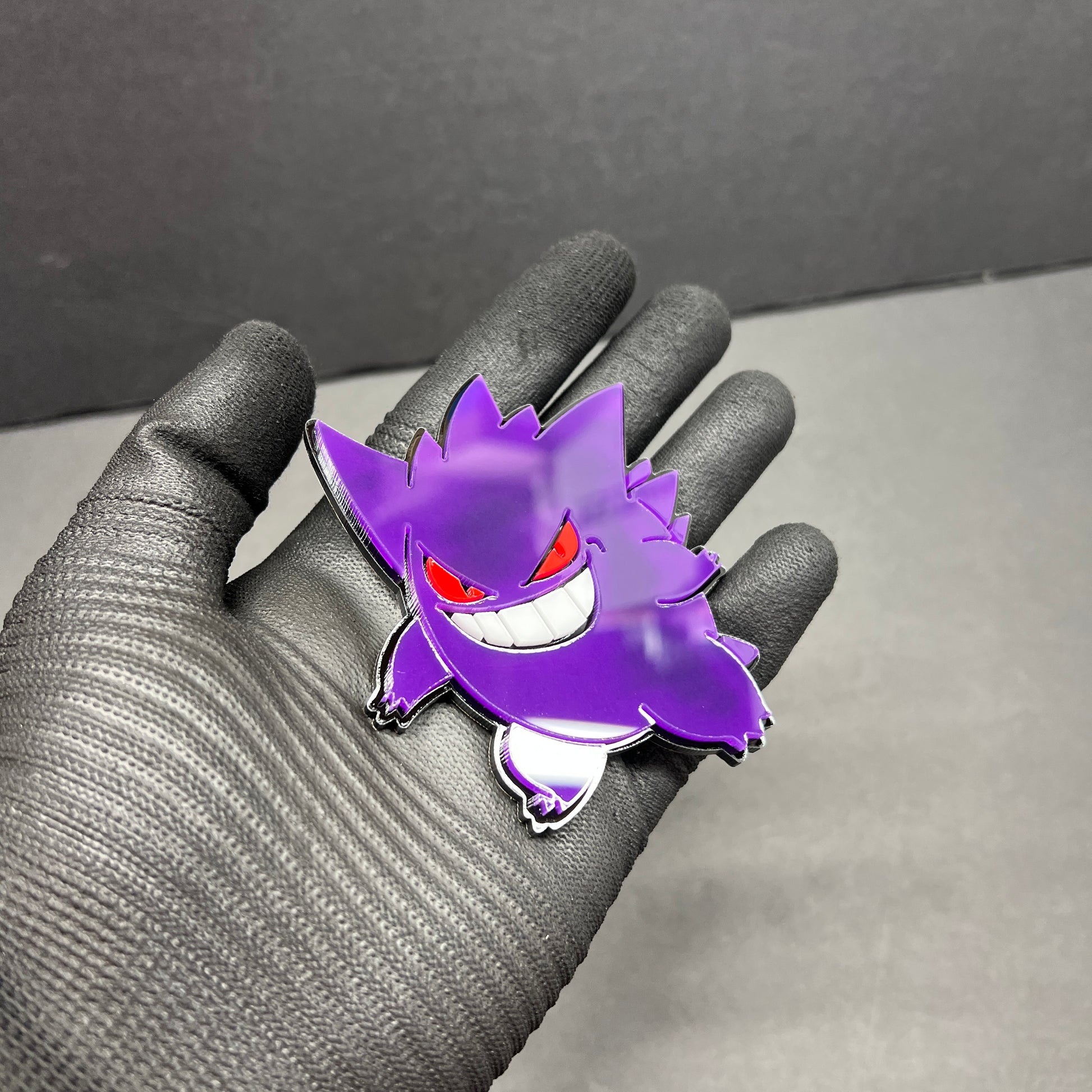 Funny purple character car badge for tailgate fender or toolbox