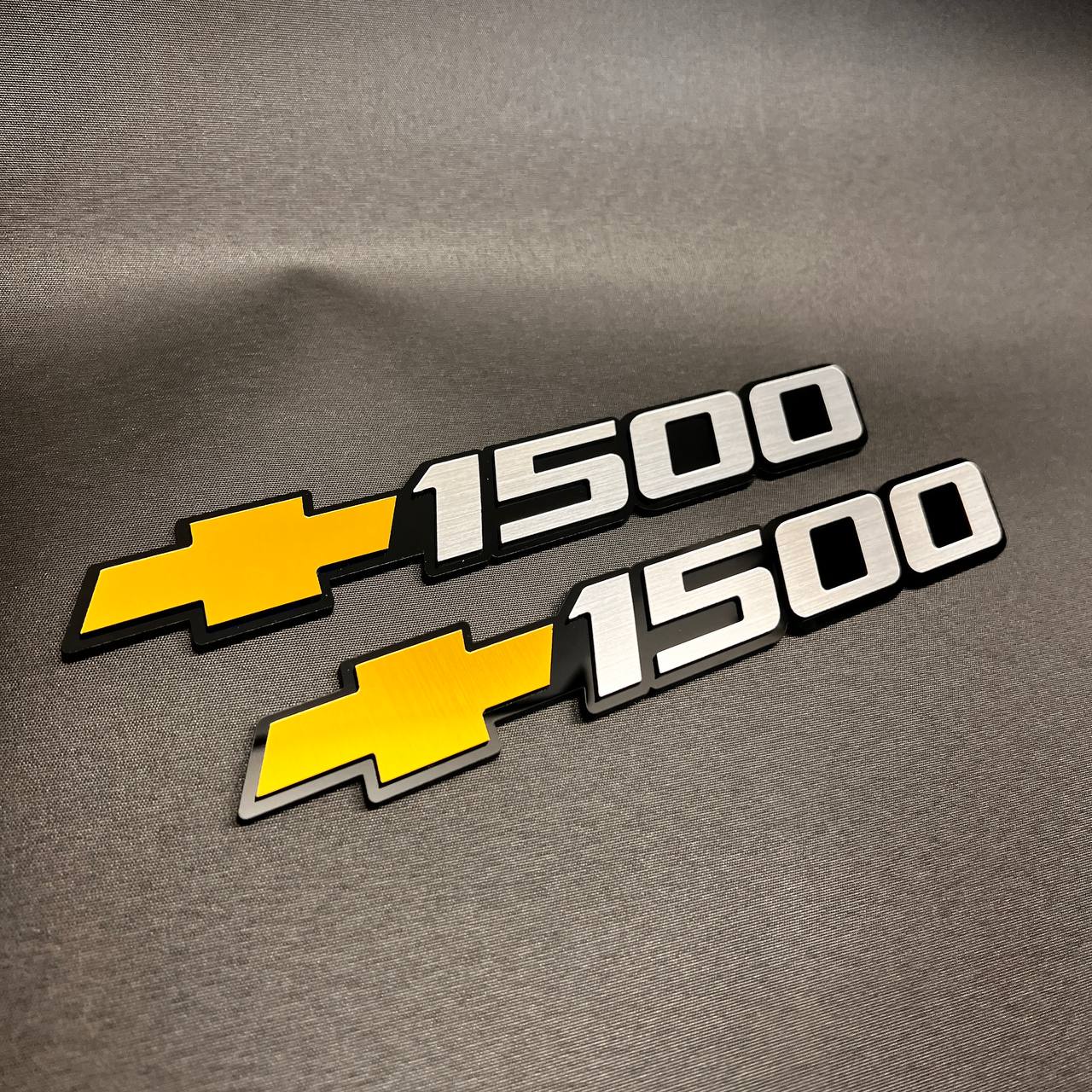 Chevrolet Silverado 1500 door badge kit with left, right, and name logo emblems