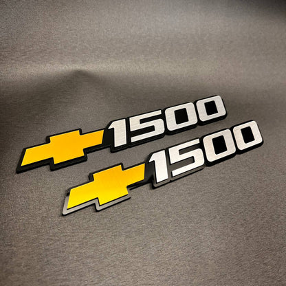 Chevrolet Silverado 1500 door badge kit with left, right, and name logo emblems