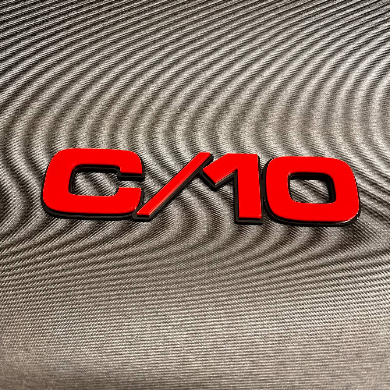 GMC and Chevy truck C/10 multicolor fender badge for custom exterior styling.