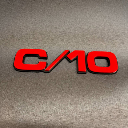 GMC and Chevy truck C/10 multicolor fender badge for custom exterior styling.