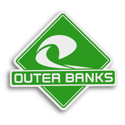 Custom color Outer Banks Big Wave emblem for truck or SUV exterior styling.