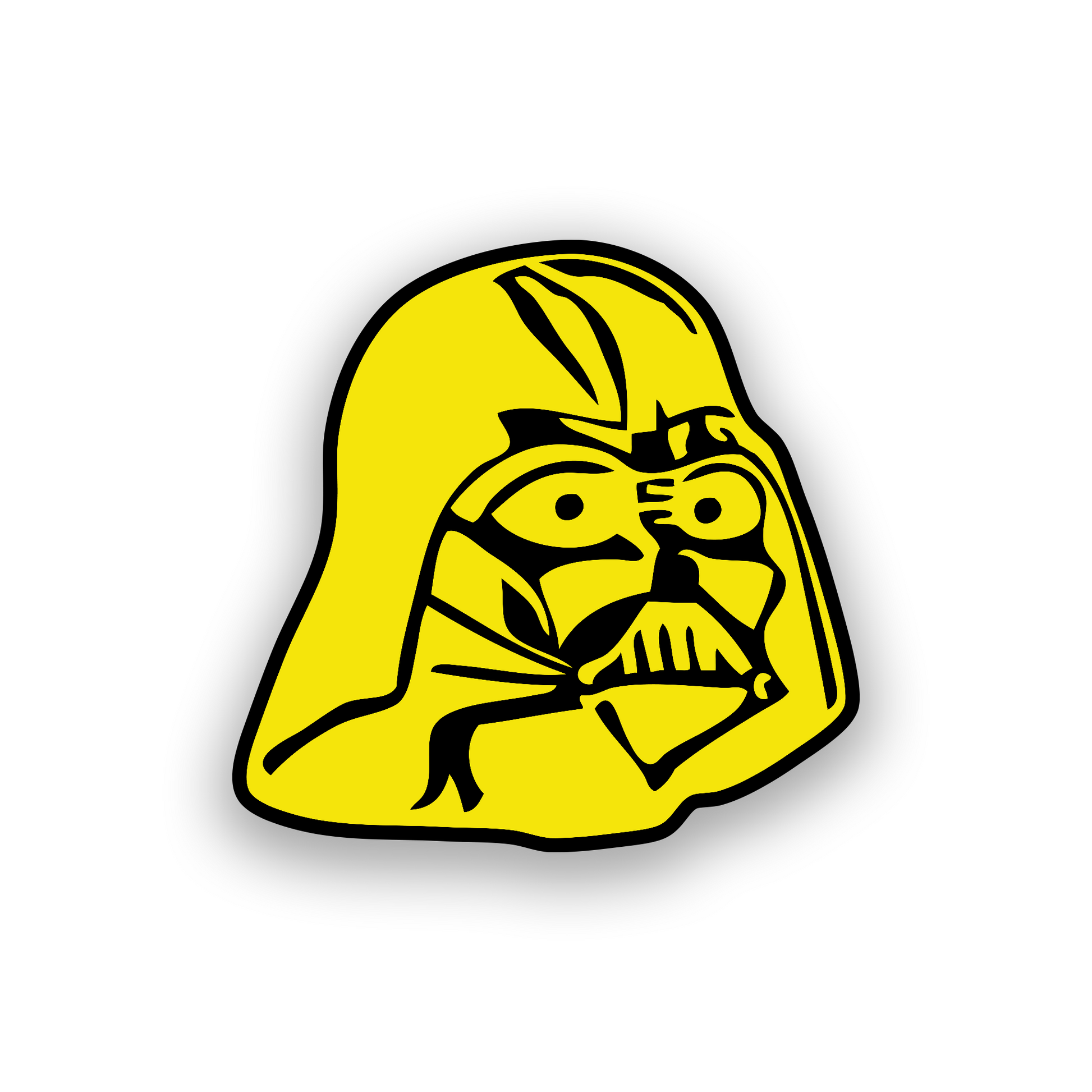 Galactic dark lord inspired car badge with precision engraved helmet emblem
