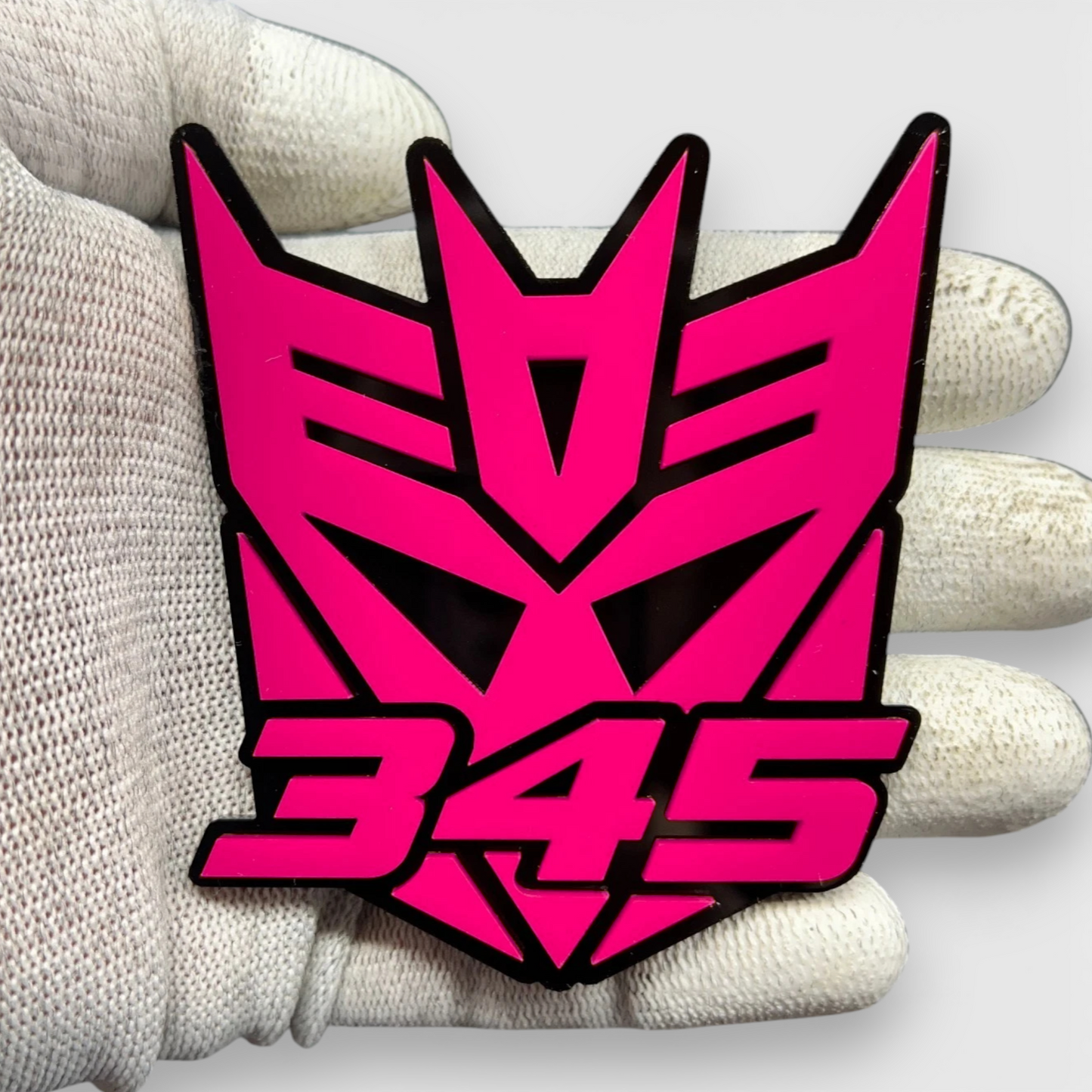 345 performance acrylic badge for muscle car or truck