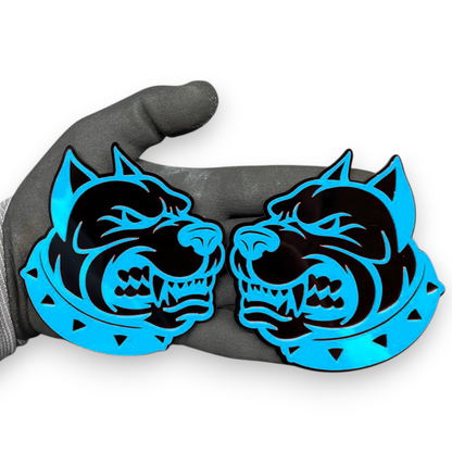 Fierce Dog car truck side emblem pair for custom aftermarket exterior styling